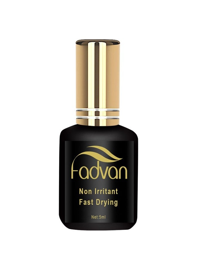 FADVAN Professional Eyelash Extension Glue - 1 Second Fast Dry, 8+ Weeks Retention, Strong Hold & Low Fume, Black Adhesive for Volume/Classic Hybrid Lashes, 5ml - Image 1